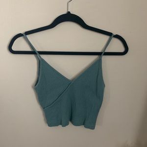 Topshop teal crop top